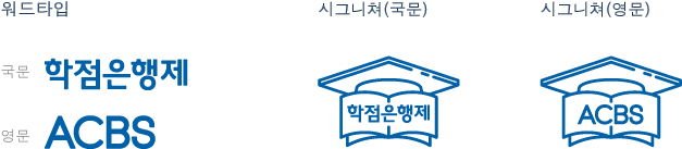 학점은행제 sub bi 워드타입 국문(학점은행제),영문(ACBS), 시그니쳐(국문), 시그니쳐(영문) 이미지입니다.